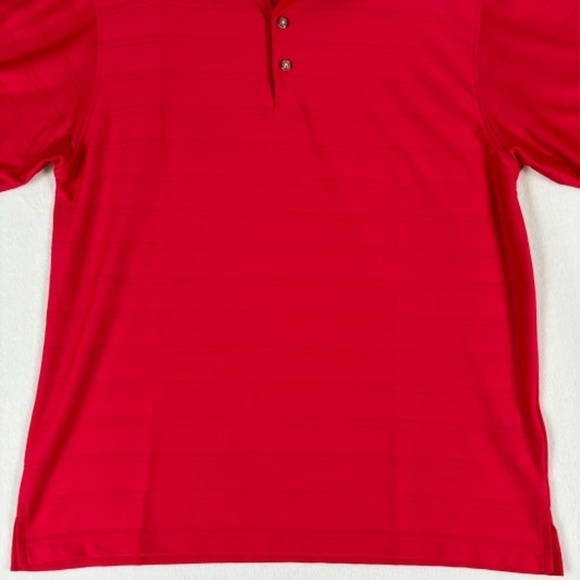 Pebble Beach Performance Golf Polo Shirt Red with Red Stripes Size L - Picture 4 of 11
